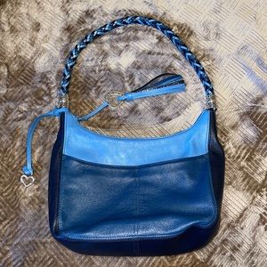 Brighton “Barbados” Leather Shoulder Bag in Blue